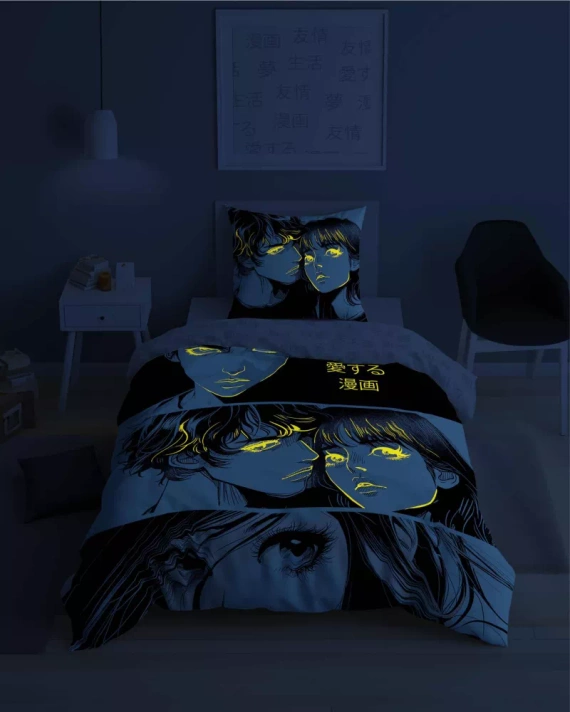 Pościel bawełniana świecąca w ciemności Anime Boy Girl Detexpol