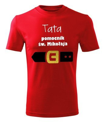 Koszulka męska świateczna "Tata pomocnik św. Mikołaja"  Moocha