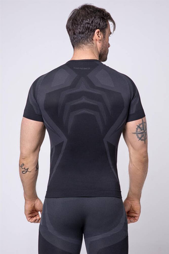 Confidence Bluzka termoaktywna męska krótki rękaw Spaio black/grey