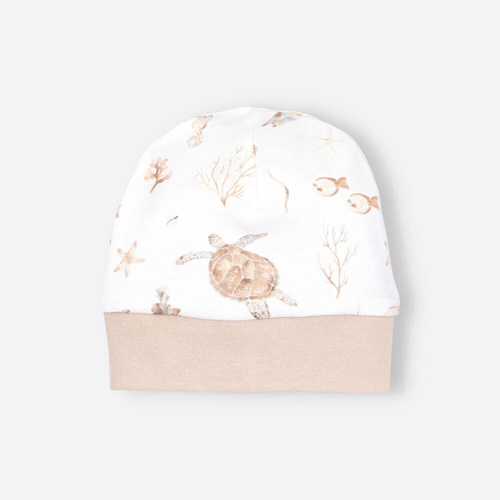 Komplet niemowlęcy z bawełny organicznej Turtles Nini beżowy