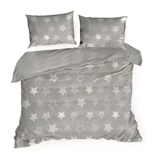 Pościel welurowa gwiazdki Flano 4 Eurofirany szary
