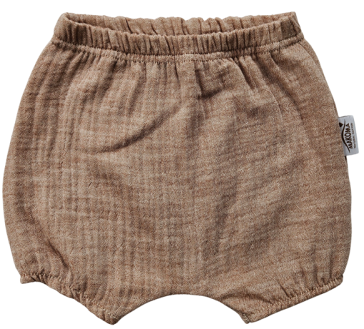 Bloomersy muślinowe Just Muslin Makoma latte– lekkie, na gumce, 100% bawełna