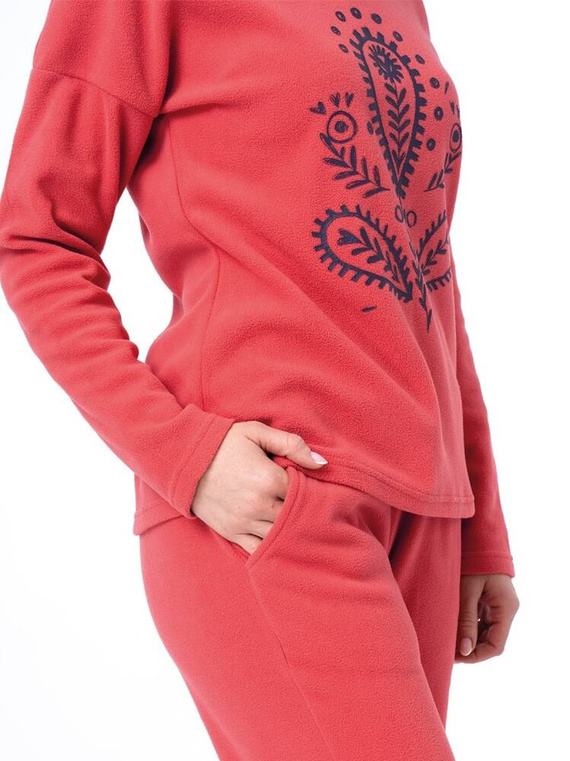 Piżama Damska długi rękaw, długie spodnie 254 Key koralowy