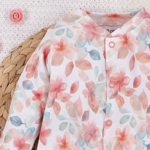 Pajacyk bawełniany Kolorowe kwiatki Nini druk