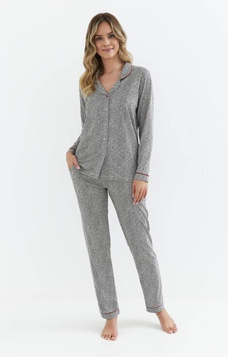 Rozpinana piżama damska 410 Cana - grafit