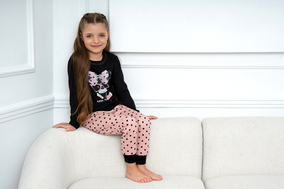 Piżama dla dziewczynki Bonilla Italian Fashion - czarny/druk