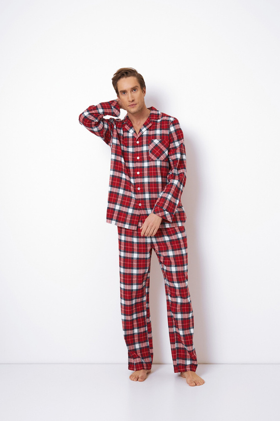 Piżama Męska Michael Long Aruelle - red