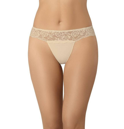 Stringi damskie z koronką Comfo Teyli - beżowe