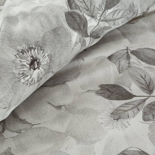 Pościel satynowa kwiaty Nelly 2 Eurofirany szary