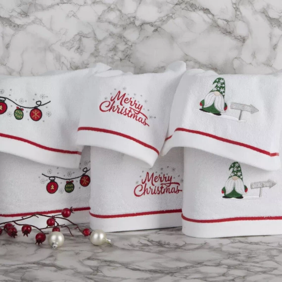 Ręcznik świąteczny dziadek mróz Gerda 1 Eurofirany biały