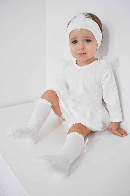 551219107 Sukienko-body długi rękaw "Prima balerina" Oscar Kids - ecru