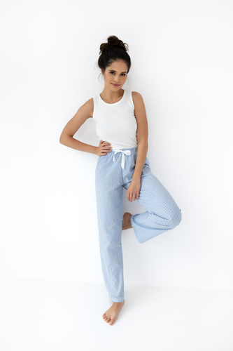 Piżama Damska Dagna Sensis - śmietankowy niebieski