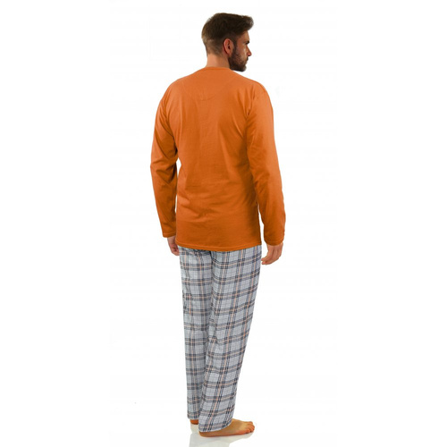 Bawełniana piżama męska z długim rękawem 2379/29 Sesto Senso - pomarańczowy 