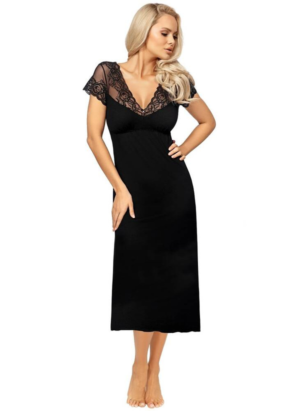 Koszula nocna Ivana Long Donna - czarny