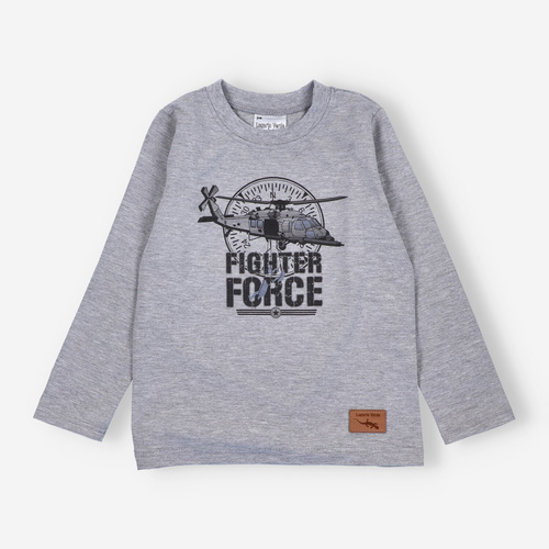 Lagarto Verde bluzka dla chłopca z długim rękawem szara– bawełniana, wygodna, trwała