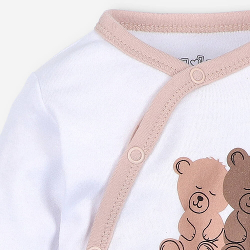 Body kopertowe z bawełny organicznej Sweet Bears Nini biały 