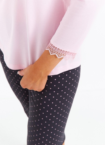 Cana 481 piżama różowa 3/4 – bawełna, damska, wygodna i stylowa