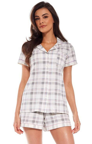 Piżama damska rozpinana 346/295 Erica 2 Cornette - ecru