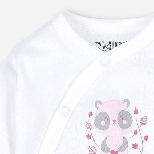 Body kopertowe z bawełny organicznej Wesoła Panda Nini ecru