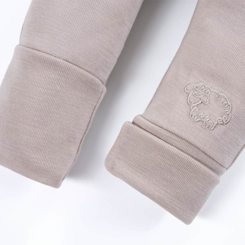 Legginsy z wełny merynosów  Eevi - beżowe 