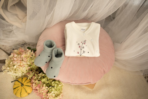 Buciki niemowlęce Tres Bien Pinokio - mięta druk 