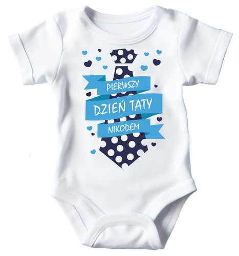 Body krótki rękaw "Mój PIERWSZY Dzień Taty z imieniem dla chłopca" biały