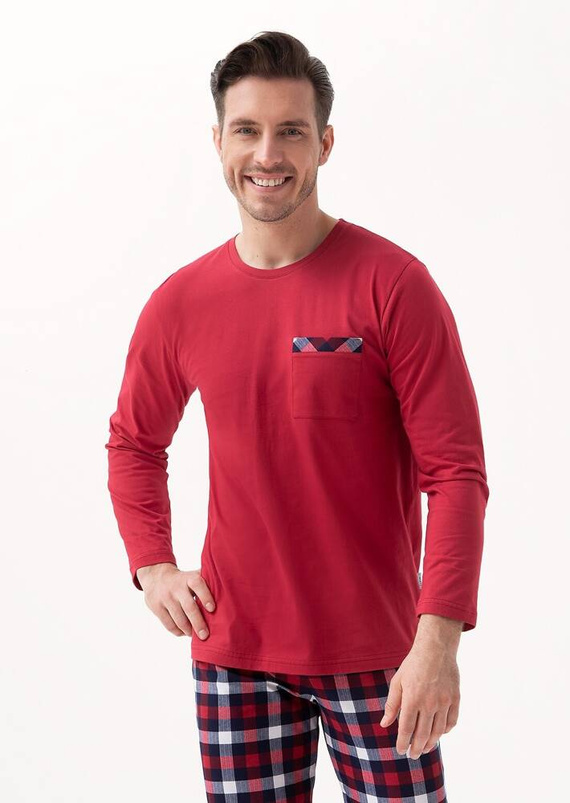 Piżama Męska 805 Luna - bordowy