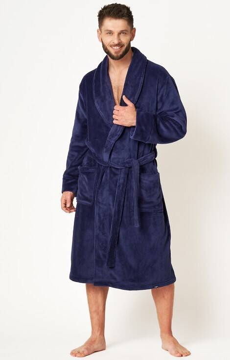 Szlafrok męski MGL 255 B24 Key granatowy