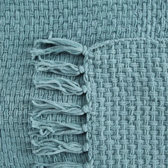 Koc tkany narzuta z frędzlami Suzi Eurofirany miętowy