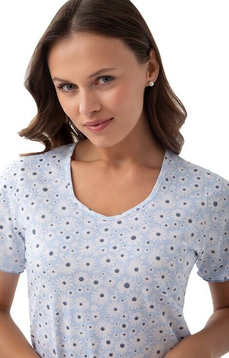 Koszula Nocna z krótkim rękawem 284 Luna - niebieska