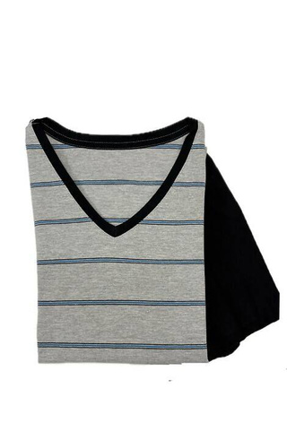 Piżama męska krótki rękaw, spodenki 330/41 Cornette - szary melanż	