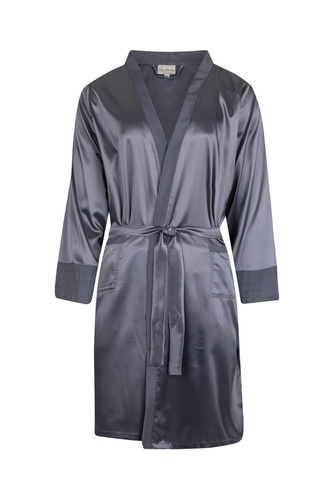 Szlafrok męskie satynowy Ares ByShelly - szary