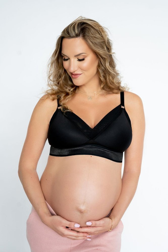 Usztywniany biustonosz do karmienia LoveMe Black Momtobe czarny 