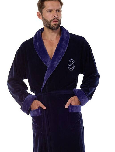 Szlafrok Męski 2458 Diego L&L- granatowy