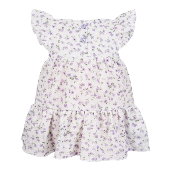 Eevi Sukienka Meadow z muślinu – małe kwiatki, krótki rękaw, przewiewna