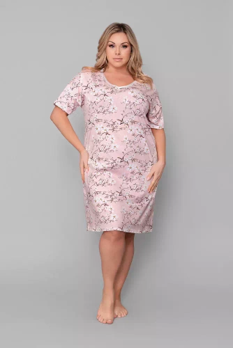 Koszula nocna damska Alwa Italian Fashion- różowy druk