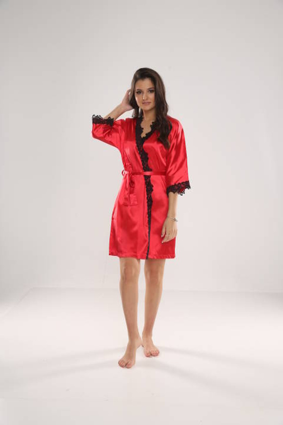 Szlafrok damski 929 Kleoree De Lafense - czerwony