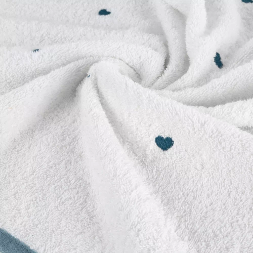 Niemowlęce okrycie kąpielowe Baby 58 Serca Eurofirany biały/niebieski 