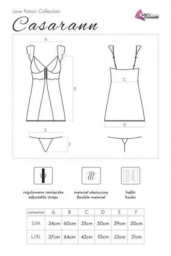 Komplet, koszulka + stingi Casarann LC 99186 Love LivCo Corsetti Fashion