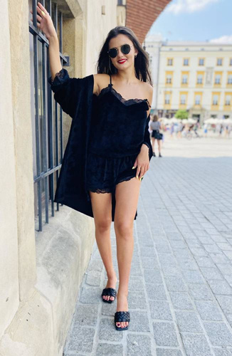 Piżama Damska 613 Milagros Forex- czarny