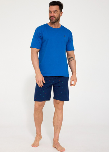 Piżama Męska Cornette Toucan 326/208 – 100% Naturalna Bawełna | Krótki Rękaw | Wzorzyste Spodenki | Komfort i Styl