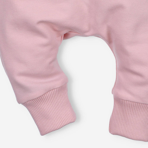 Spodnie dresowe z bawełny organicznej ABN-4518 Nini pudrowy róż 