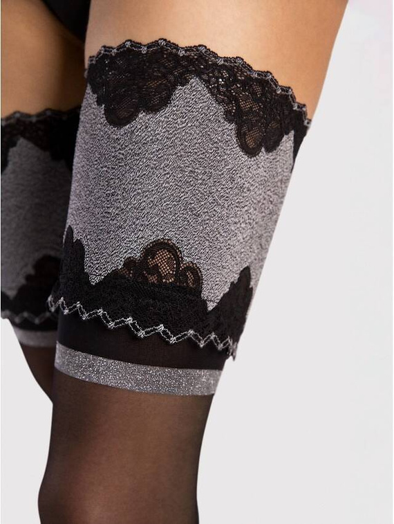 O 4115 Belle Pończochy 20den Fiore - black