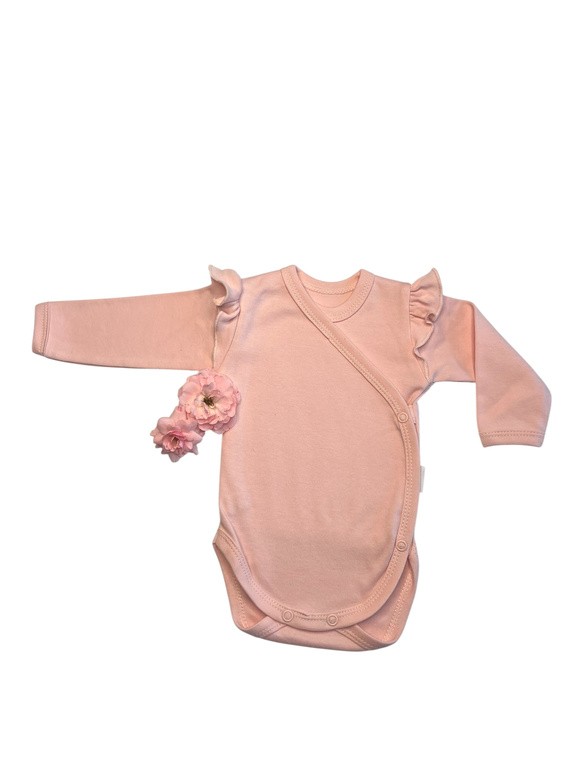 Mamatti BD15027 body dla dziewczynki – kopertowe, z długim rękawem, 100% bawełna