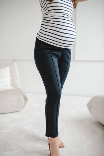 Klasyczne spodnie ciążowe GraceFit Mama Milk&Love navy