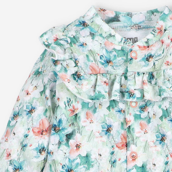 Pajacyk z bawełny organicznej Flowers Nini druk