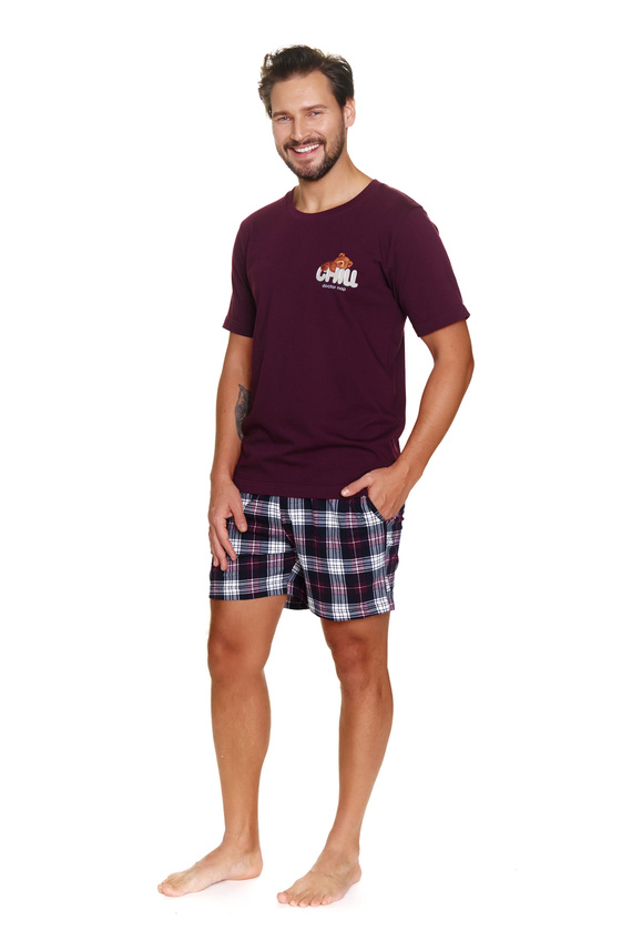 PMB.7201 Piżama Męska Doctor Nap - burgundy