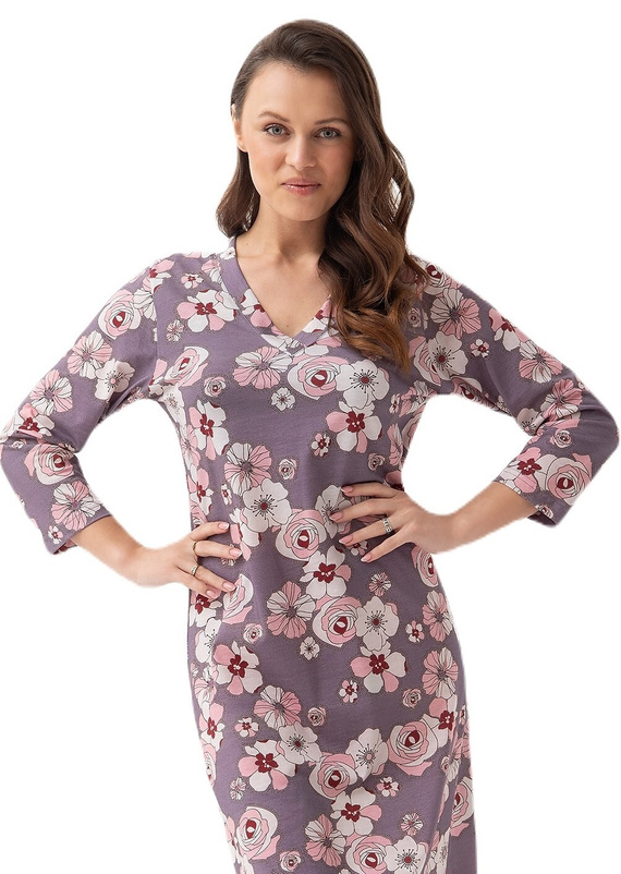 Koszula Nocna z długim rękawem 197 Luna - wrzosowy