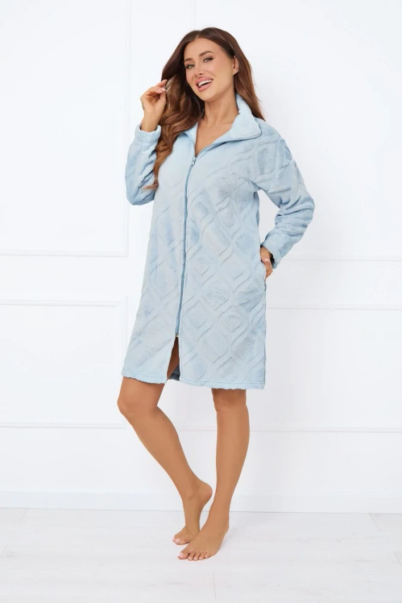 Szlafrok damski na zamek Arena Italian Fashion - niebieski
