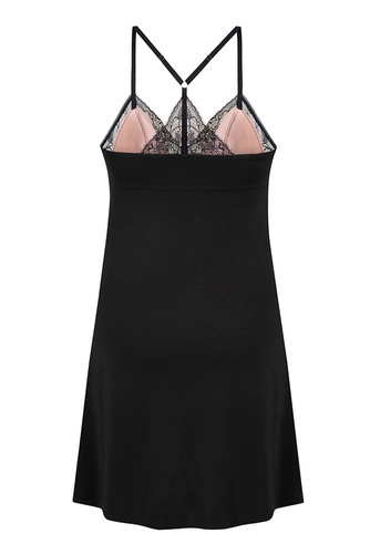 Koszula Nocna  Victoria  NIPPLEX- czarny- beżowy